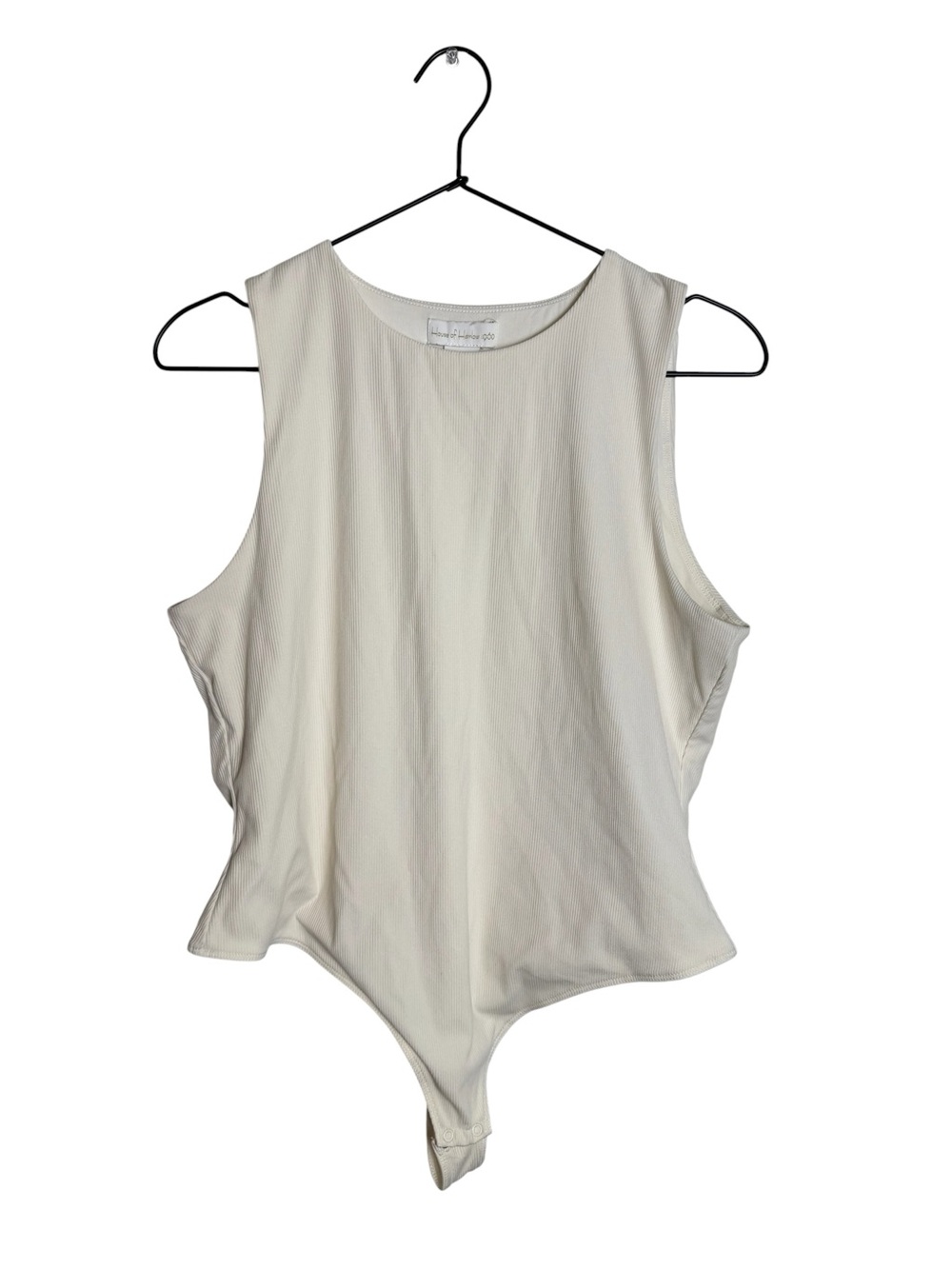 House of Harlow 1960 Ivory Ribbed Sleeveless Bodysuit